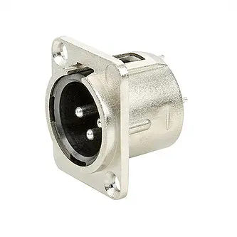 

S3mdx connector panel XLR 3p male, shnoor