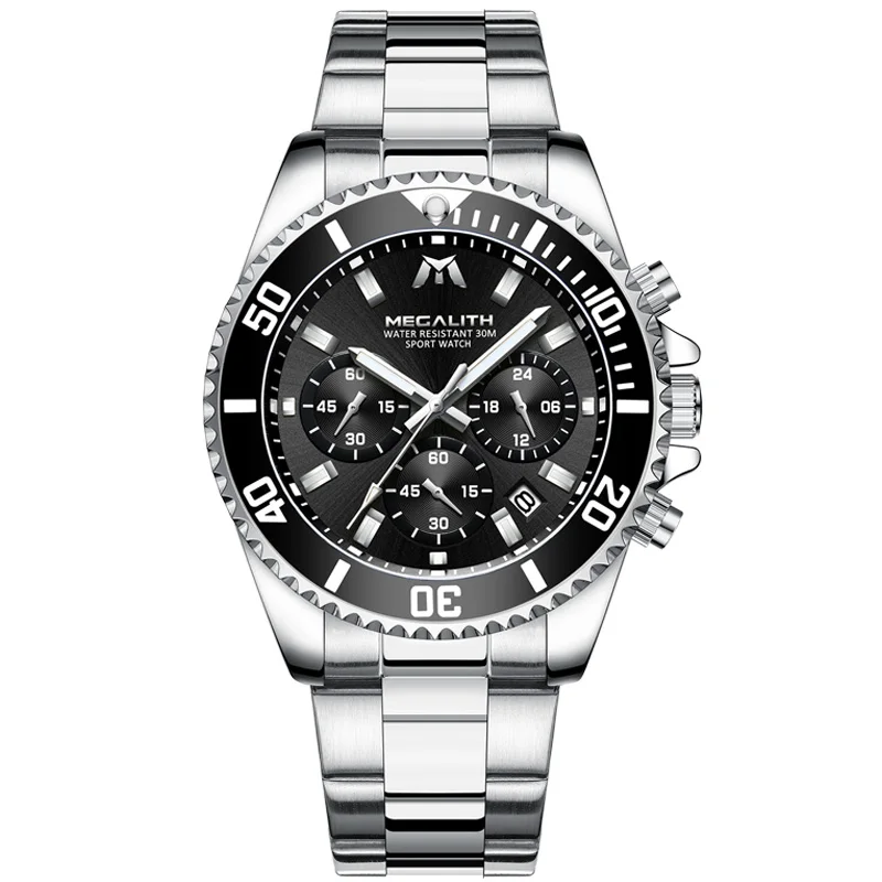Спортивные часы rolexstyle-кварцевый механизм с ремешком adjiustable kit-черный - Цвет: Черный