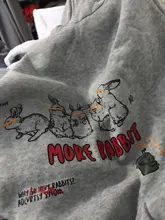 Sudadera con capucha para mujer, con estampado de conejo, estilo coreano, Kawaii, de poliéster, Harajuku