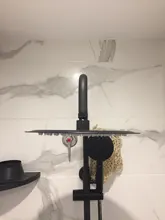 Shower-Head Square Wall Bathroom Stainless-Steel Rainfall Ceiling Black Ultrathin 2-Mm