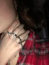 Punk Cool Hip-hop-Juego de anillos abiertos multicapa ajustable, cuatro dedos, juego de anillos para mujer, fiesta gótica, joyería de calle