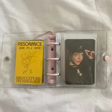 MINKYS Kawaii brillante Mini Bling bolsillo 3 Ring Binder diario cuaderno diario del programa DIY libro de fotos coreano papelería de la escuela