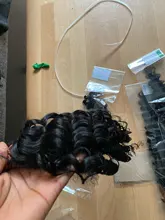 Mechones de pelo humano Remy con Perla Negra y ondas profundas, mechones de 30 pulgadas con cierre, 3 mechones