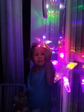 Lights Curtain-String Moon-Lamp Window-Decor Christmas Garland Fairy Icicle-Star LED