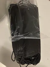 Mascarilla desechable de 3 capas, máscara facial de tela no tejida, antipolvo, con elásticos para las orejas, color negro, 10/50/100 Uds.