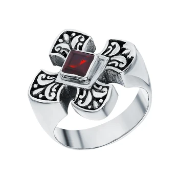 

Silver ring with Garnet sunlight sample 925