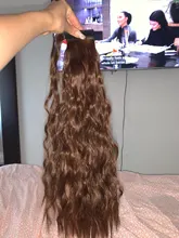 Vigorous-extensiones de cabello sintético con pinza, cabello sintético con cola de caballo ondulada, color marrón degradado