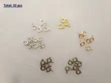 30 unids/lote de cierre de anillo de resorte dorado con anillo de salto abierto, cierre de joyería para cadena, collar, pulsera, conectores, fabricación de joyas