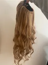 Coleta de pelo largo ondulado vigoroso para mujer, coleta sintética con cordón, coleta para mujer negra