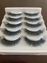 Pestañas postizas de pelo de visón falso, pestañas delgadas naturales hechas a mano, extensión de pestañas cruzadas sin crueldad, maquillaje de ojos grandes, 2-5 pares