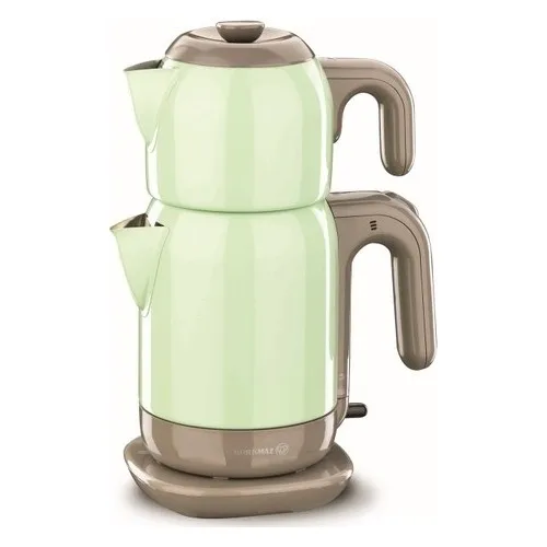 Korkmaz A369 04 Green Steel Tea Machine Turkish Electric Teapot, Tea