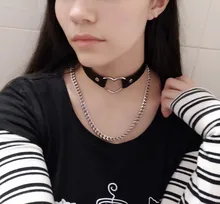 Gargantilla de terciopelo y cuero negro con diseños huecos para mujer, gargantilla de capas, Gargantilla gótica Vintage, collar gótico para mujer