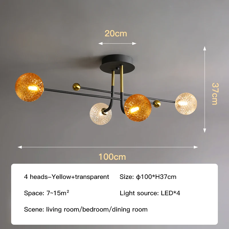 beaded chandelier 2022 Vintage Ceiling Lamp For Bedroom Living Room Children's Apartment Indoor Lighting Fixtures Modern Led Chandelier Glass Bulb bubble chandelier Chandeliers