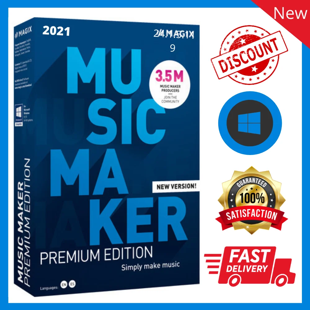 MAGIX-Creador de música Premium, 24 unidades✅+ Soundpool la colección de DVD de 15✅+🎁Regalo de la versión completa✅Soporte de múltiples idiomas✅