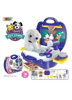 

Briefcase with puppy beading canine hairdressing