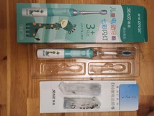 Seago-cepillo de dientes eléctrico para niños, boquillas de repuesto con recordatorio inteligente, luz LED, suministro de batería, Sónico, 3 años +