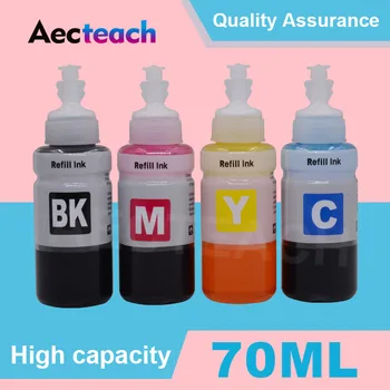 

Aecteach 4 Color × 70ml Printer Ink Refill Kit Compatible For Epson L100 L110 L366 L550 L555 L566 L132 L200 L210 L222 L300 L362