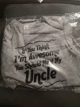 Bebé divertido mono si crees que estoy increíble que debería conocer a mi tío bebé recién nacido Niños Niñas Ropa de manga larga