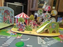 Rompecabezas 3D de Castillo de dibujos animados para niños, juguetes educativos de aprendizaje, regalo para chico