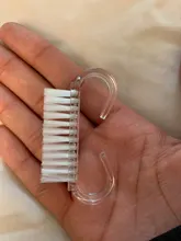 Cepillo de limpieza de uñas para manicura, cepillo de limpieza de uñas para cuidado del polvo, suave, rosa, para pedicura, portátil