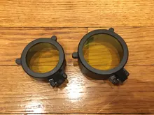 Cubierta del Visor transparente para caza, protector de lente abatible hacia arriba, resorte rápido, tapa de objetivo amarilla, 30mm-69mm