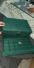 WE New-estuche de 3 capas con broche verde para mujer, organizador de joyería, anillo grande, collar, soporte de maquillaje, caja de joyería de terciopelo con cerradura