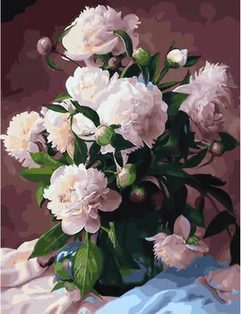 

Painting by numbers GX 29950 snow white peonies 40*50