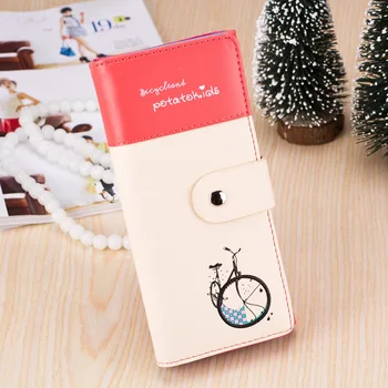 

Women Wallets Cartoon PU Leather Wallet Memory Bicycle Nostalgic Wallet Quality Wallet Female