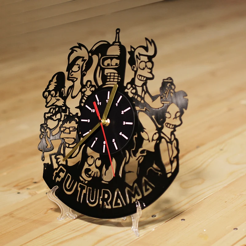 futurama bender vinyl clock Modern Design Dragon 3D Stickers Movie Theme Vintage Wall Watch CD Clocks for Home Decor | Дом и сад