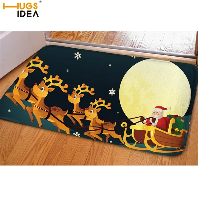 HUGSIDEA Marry Christmas Moose напольный ковер милый зимний Санта-олень входной коврик для гостиной коврики пыленепроницаемые коврики Ковры - Цвет: HM828CN