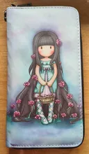 Cartera larga con estampado de dibujos animados para mujer, billetera de lona de alta calidad, duradera, estándar, de gran capacidad