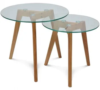 

Table NAIROBI, pull-out-, 2 tables, low, wood, glass