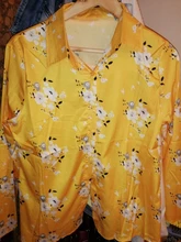 Blouse Shirt Work-Wear Turn-Down-Collar Casual Tops Long-Sleeve Chiffon Elegant Plus-Size