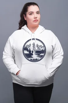 

Angemiel Wear Mountain And Lake White Women 'S Hooded Sweatshirt