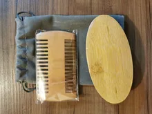 Juego de peines naturales para hombre, cepillo de afeitar ecológico, peine para Barba, conjunto de reparación de bigote, cerdas de pelo profesional