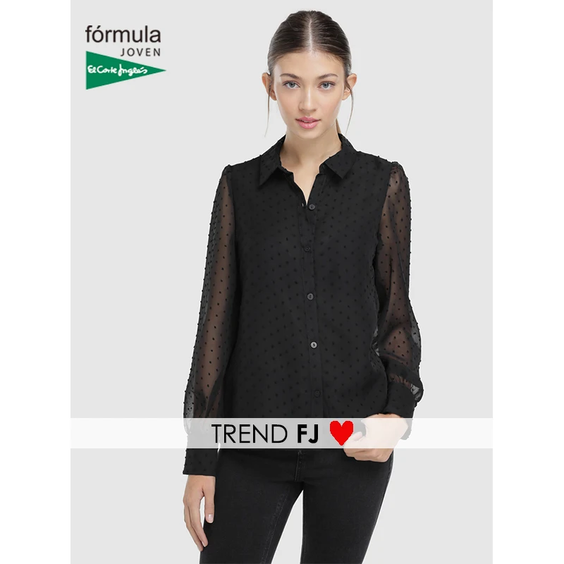 Fórmula Joven Plumeti de Mujer de Manga Abullonada El Corte Inglés Elegante Moda Organza Transparente - AliExpress de mujer