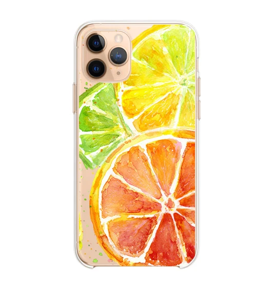 Чехол-подставка гелевый TPU для Apple IPhone 11 PRO e IPhone 11 PRO Max Oranges Lemons еда летний костюм рисунок