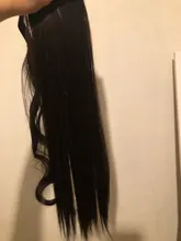 Coleta larga y recta para envolver alrededor de coleta, extensiones de cabello, peluca Natural, sombreros, cabello sintético, marrón, gris, 613