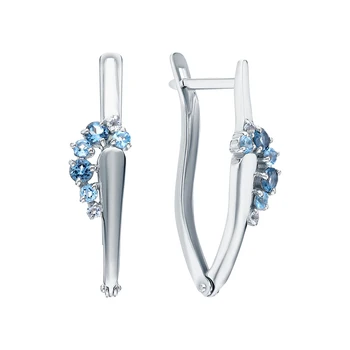 

Silver earrings with Topaz sunlight sample 925