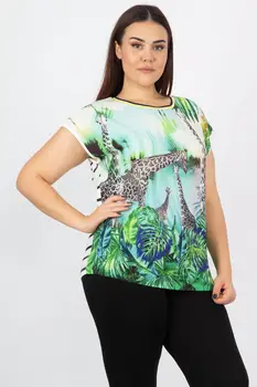 

Sans Textile Women 'S Green Low Sleeve Print Blouse 65 N15889