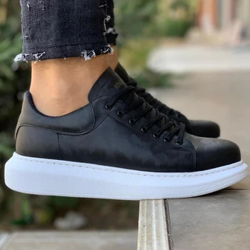 

Knack 044 Black (White Sole) Color , High Quality 100% Vegan Leather Men Casual Shoes. Shoe, Sneaker , Van , Air , Basket , Flip , Trainer , Chaussure, Laofer , Gel , Young Man , Chaussures De Jeunes Hommes