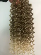 Ídolo de moda Afro rizado pelo sintético resistente al calor, paquetes de pelo de onda profunda extensiones marrón 2 unids/lote 26 pulgadas de la armadura del pelo