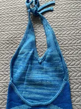 FSDA 2021 V cuello Vestido de punto vestido azul de las mujeres Halter cuello vendaje vestido playero de verano sin mangas Sexy Mini vestidos Y2K