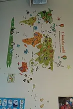 11 Kinds Large World Map Wall Stickers Cartoon Map Home Decor for Kids Room Vinyl DIY