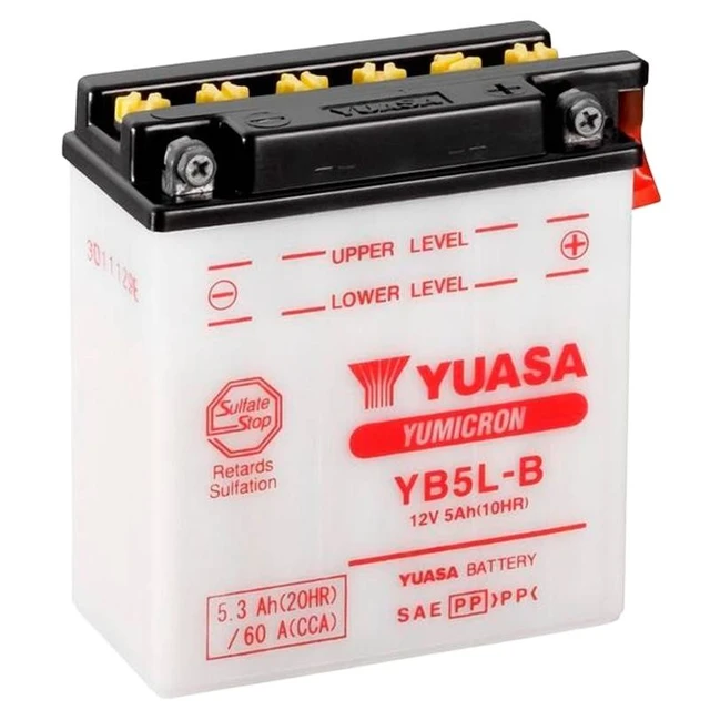 YUASA YB5L-B rechargeable 12V 5Ah battery. Battery for moto, escooter,  moped. Starter battery, 12V motorcycle battery