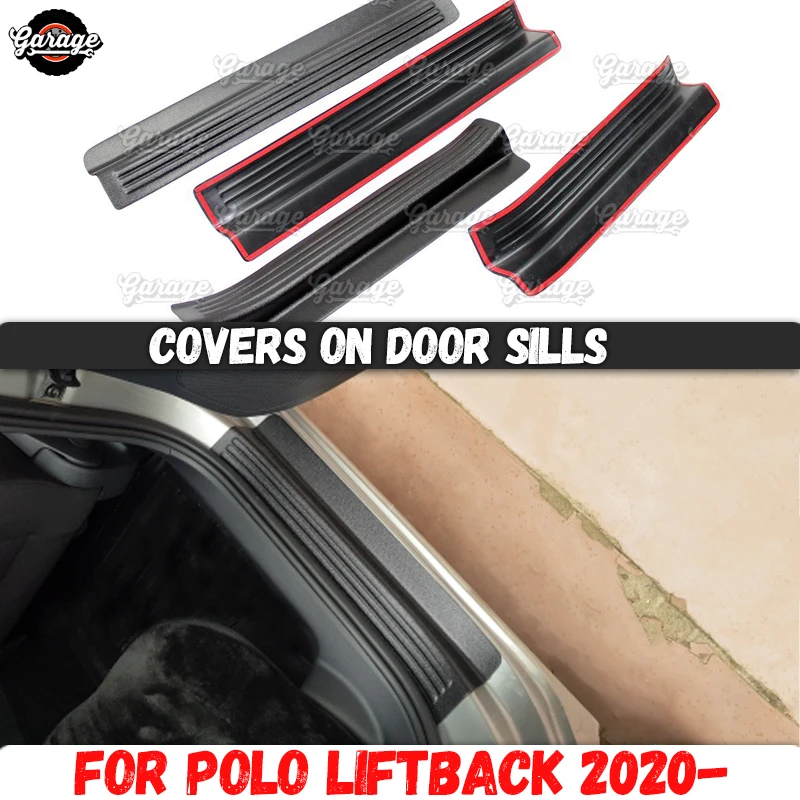 Guard covers on door sills for Liftback 2020- ABS plastic pads accessories protective plates scratches car styling tuning | Автомобили и