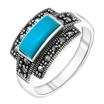 

Ring made of silver with turquoise Sint. And Marcasite