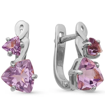 

Silver earrings with amethyst sunlight