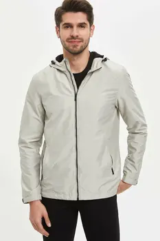 

DeFacto Man's Spring Mont Coats Men's Solid Color Top Coats Men's Casual Zipper Coats Men's Grey Jacket-M2664AZ20SP