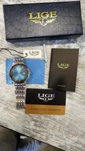LIGE-Reloj de lujo con correa de acero dorado rosa para mujer, accesorio de pulsera resistente al agua, de marca superior